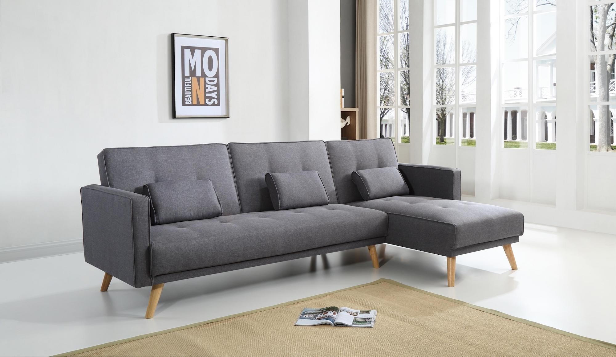 SCANDINAVE - Canapé d angle réversible convertible - 267x151x88cm ...