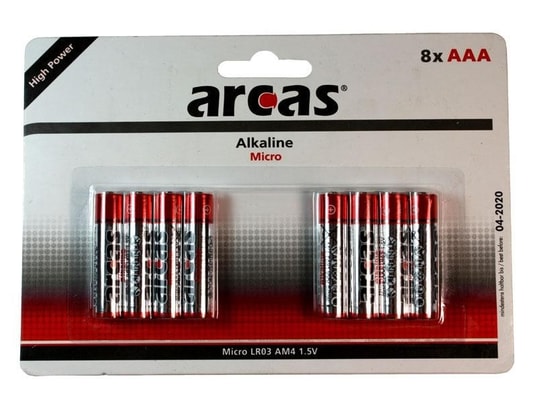 Pack De 8 Piles Alcalines Arcas Micro AAA ARCAS MK13295