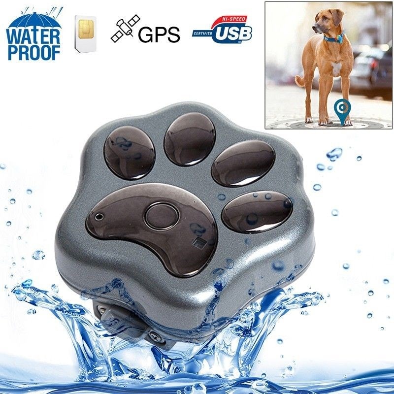 Mini traceur GPS chien chat waterproof collier micro espion GSM Gris YONIS  Pas Cher