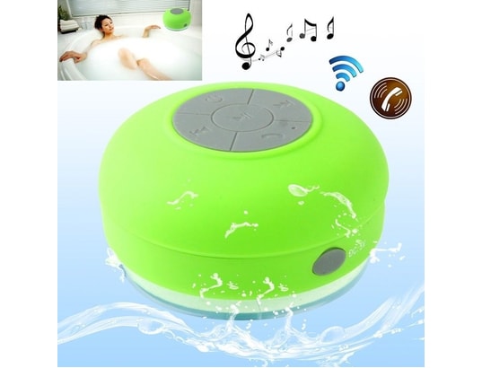 Mini Enceinte Bluetooth Waterproof Kit Mains-Libres Ventouse Paroi Douche  Baignoire Vert YONIS Pas Cher 