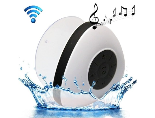 YONIS - Mini Enceinte Bluetooth Triangle Kit Mains libres Ventouse  Waterproof Salle de Bain Douche Blanc