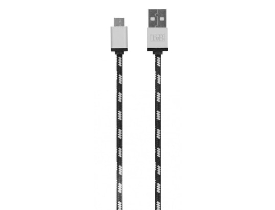 Câble micro USB / USB noir 2M Nylon TNB - Câble téléphone