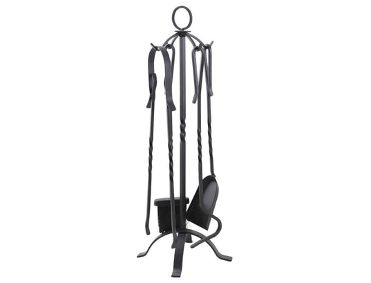 Trépied Cheminée PEGANE En Fer Forgé Noir - Hauteur 29 Cm X Diamètre 50 Cm Pour Cuisson Feu De Bois
