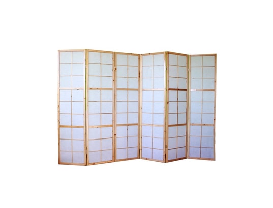 Paravent Japonais Shoji En Bois Noir De 6 Pans - Maison