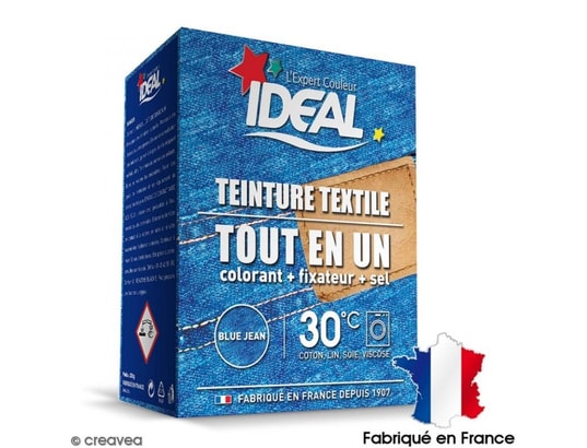 Teinture textile Tout en Un - Poudre - Jean Bleu - 350 Grs - IDEAL