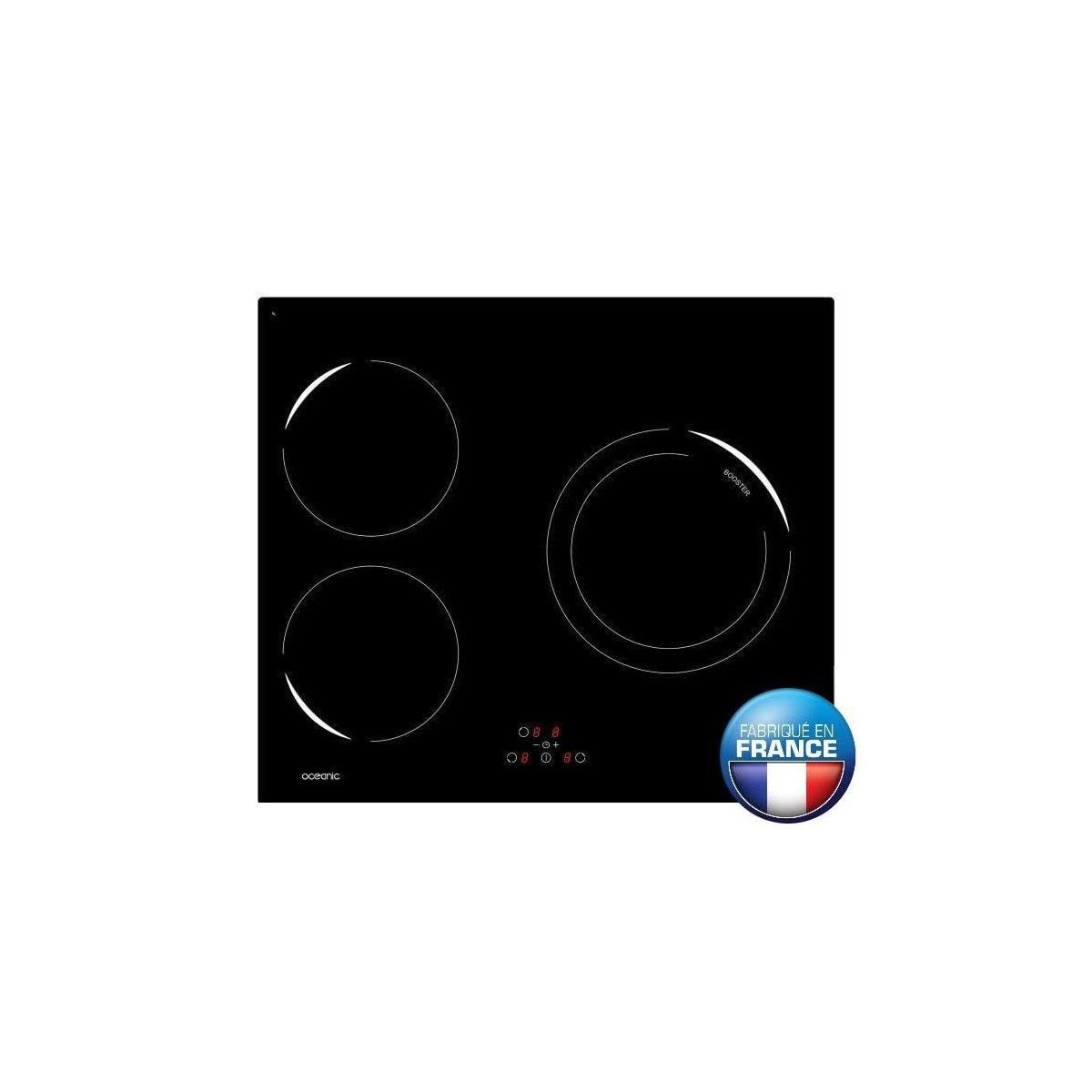 OCEANIC OCEATI3Z1B Table de cuisson a induction3 zones4900WL59xP52cm