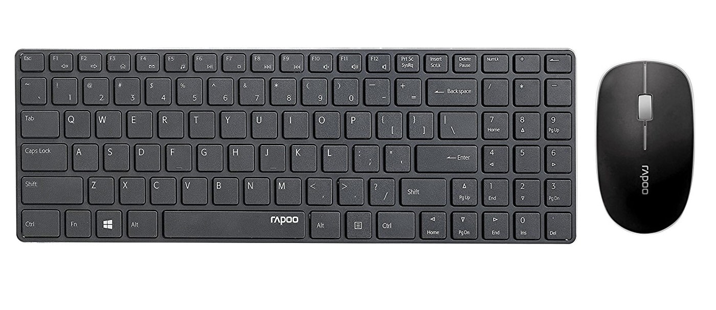 Kit Clavier Souris Sans Fil Rapoo X1800S - AZERTY BE - Souris 1000 DPI - Autonomie 12 Mois - Noir
