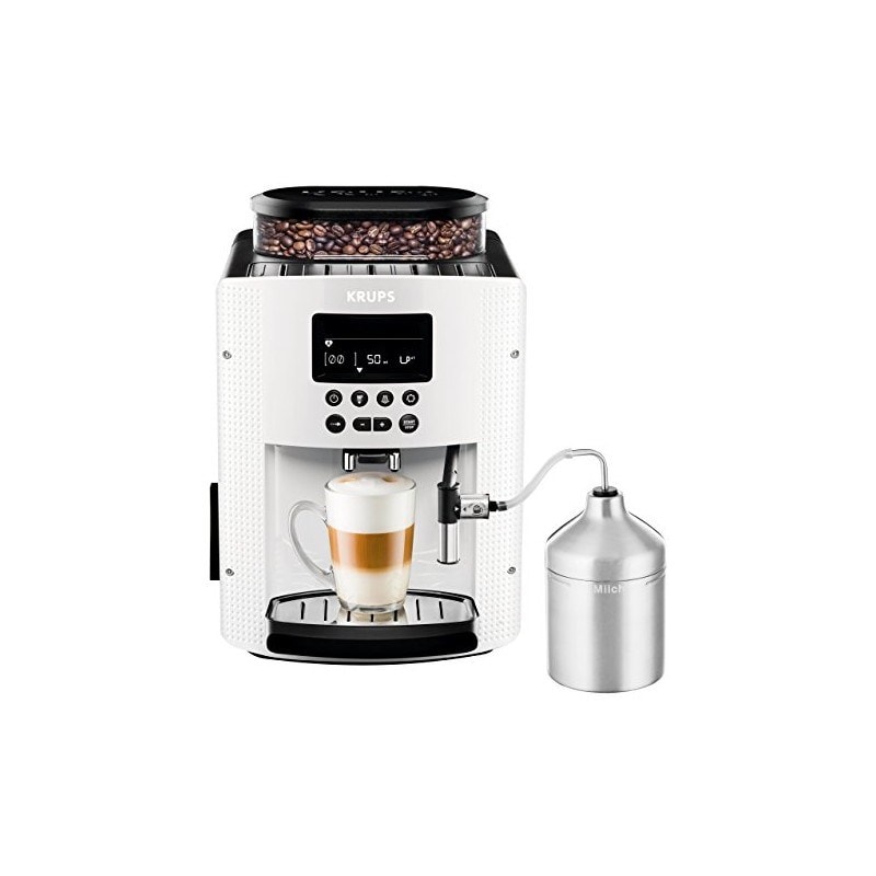 Krups Machine à café automatique 1,8 l, 15 bar, écran LC, système  Auto-Cappuccino blanc KRUPS Pas Cher 