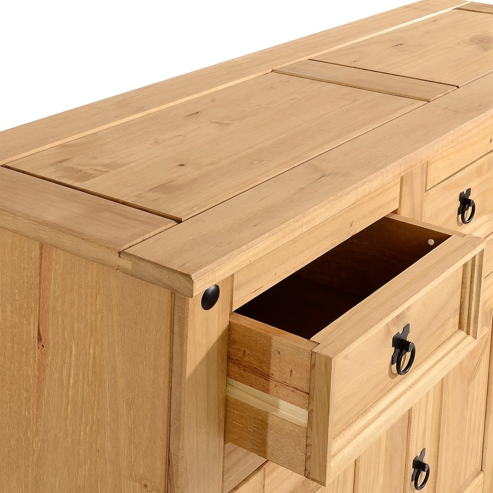 Buffet salsa commode bahut vaisselier en bois style mexicain avec 3