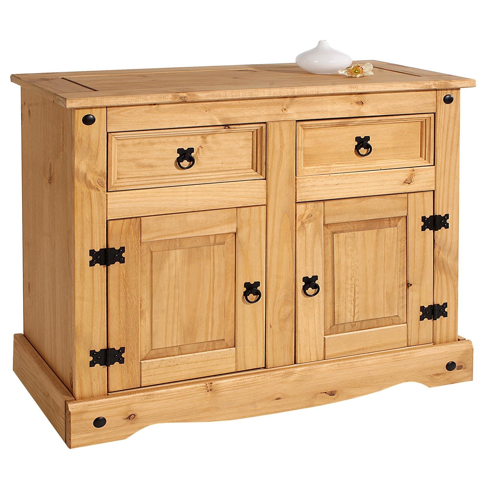Buffet salsa commode bahut vaisselier en bois style mexicain avec 2