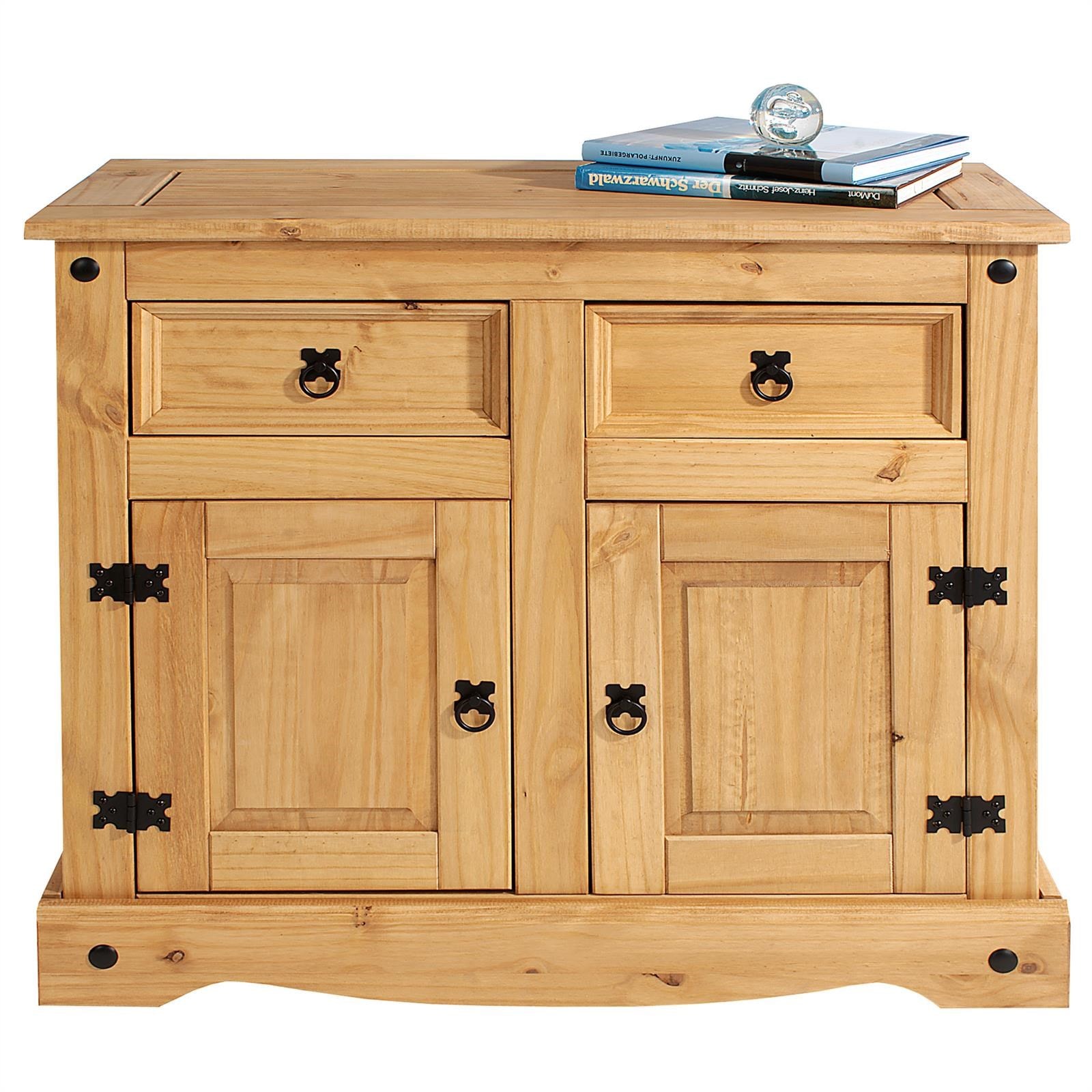 Buffet salsa commode bahut vaisselier en bois style mexicain avec 2