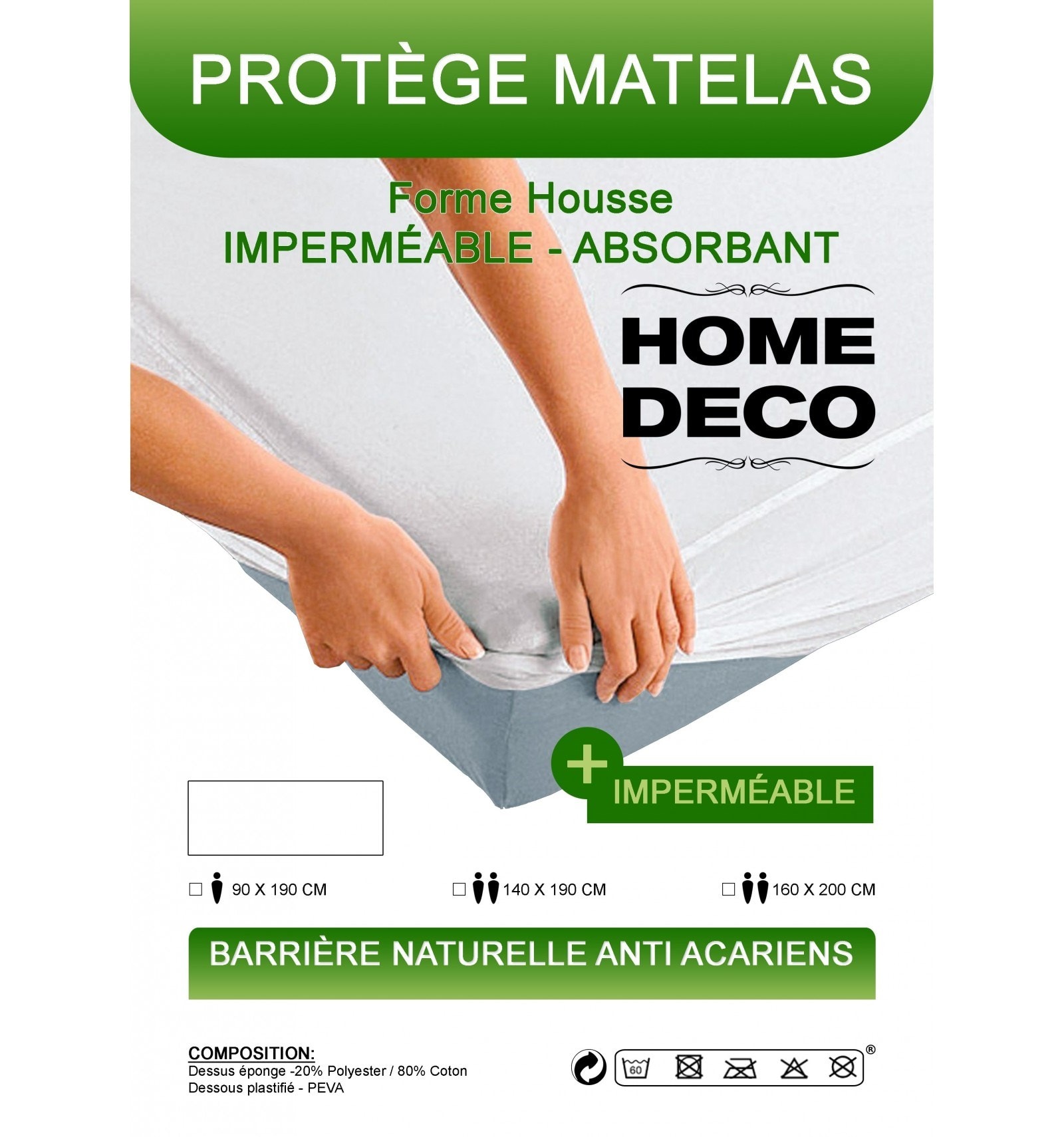 Today Protège matelas Imperméable - Anti-Acariens - 140 x 190 cm pas cher 