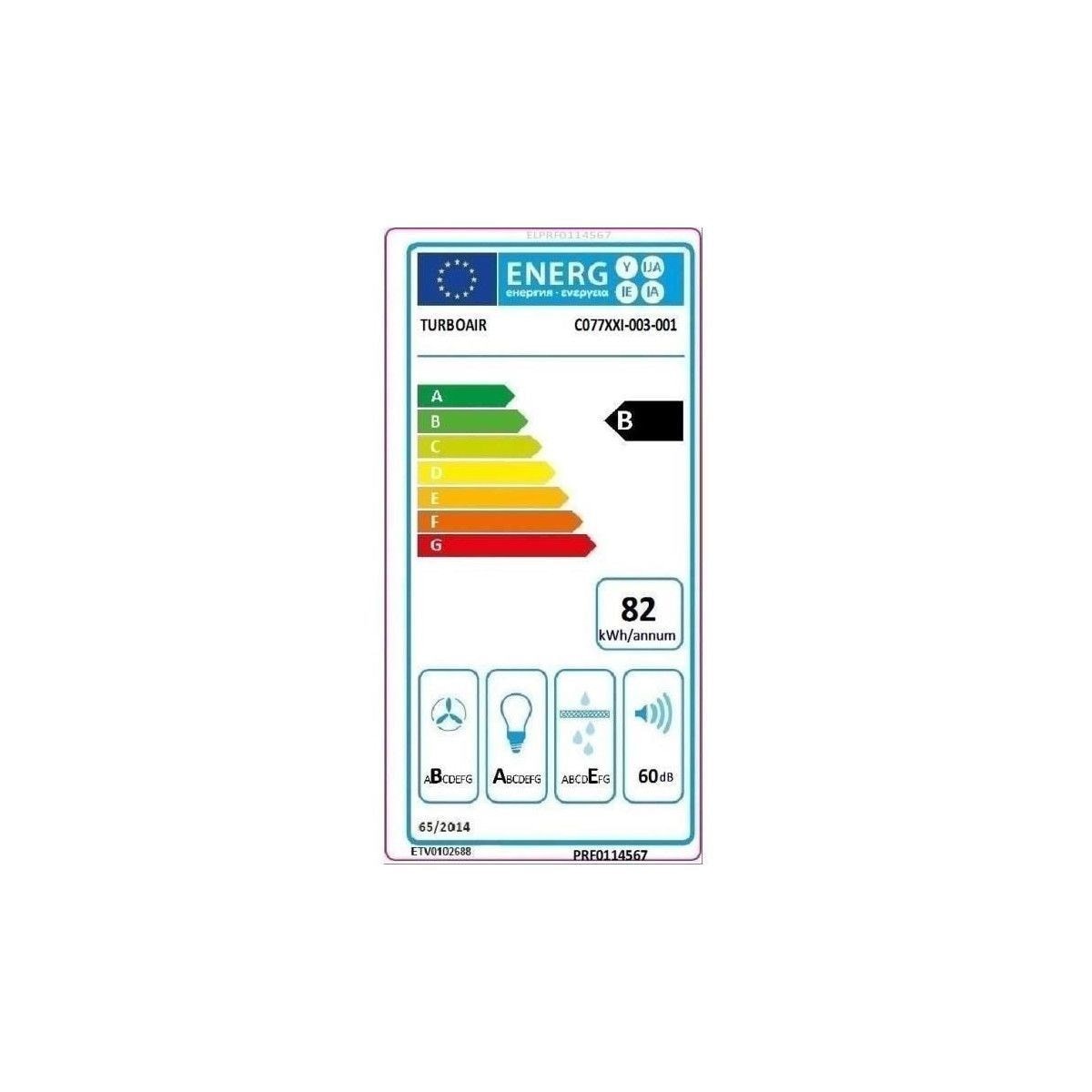 TURBOAIR KITTY BL/A/60-Hotte verticale murale-Evacuation / recyclage ...