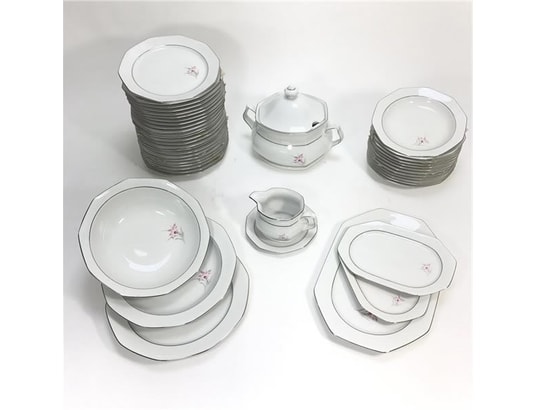 Vaisselle de bavière en porcelaine service table complet pour 12 personnes  44 pieces TBD
