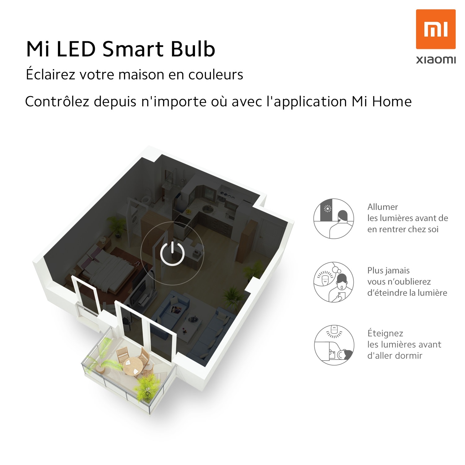 Lumière connectée XIAOMI Mi LED Smart Bulb White and Color Pas Cher