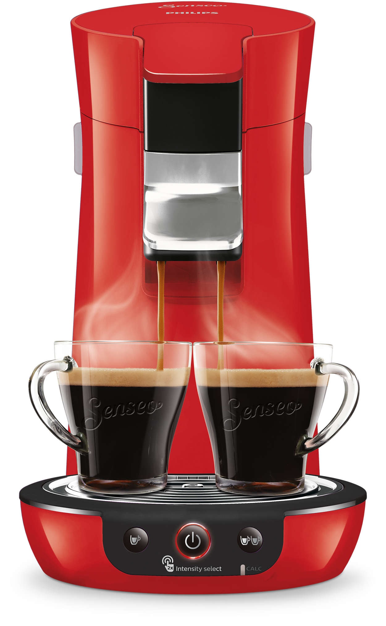 Machine à café à dosette Philips Senseo Viva Intensity plus, rouge sur