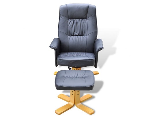 HELLOSHOP26 Fauteuil de relaxation noir avec repose pied 1702018 1702018 HELLOSHOP26 Fauteuil de relaxation noir avec repose pied 1702018 1702018