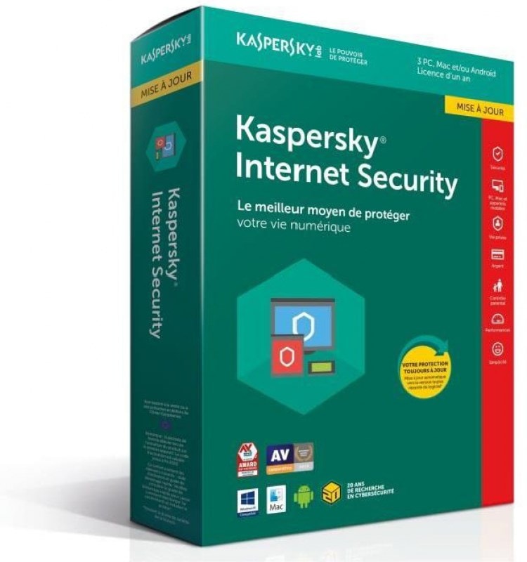 Kaspersky Internet Security 2018 - 1 an mise à jour 3 PC KASPERSKY ...
