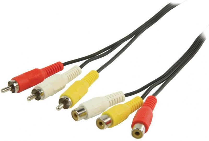 Rallonge Cable 3 x RCA vers 3 x RCA M/F 3m VALUELINE 86461 Pas Cher 