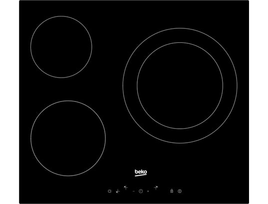 Plaque Vitrocéramique 2 feux-Beko - Plaque de cuisson Vitrocéramique -  Dimensions produit (LxP en cm) : 30 / 51