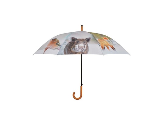 ESSCHERT DESIGN - Grand parapluie bois et métal toile polyester hiver 24481