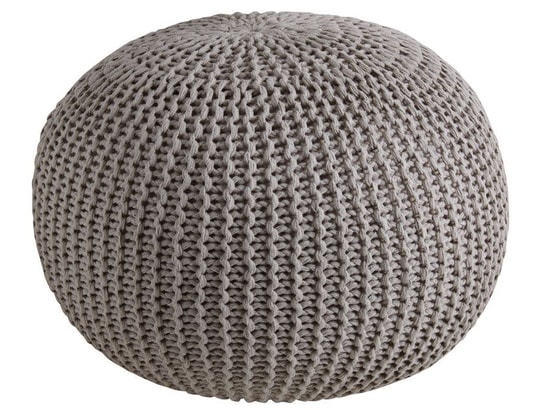 Pouf AUBRY GASPARD In Giacinto Intrecciato - Diametro 40cm, Altezza 45cm, Leggero