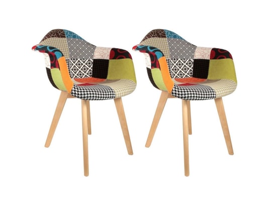 The Home Deco Factory - Chaise scandinave Patchwork (Lot de 2) Blanc -  Achat & prix