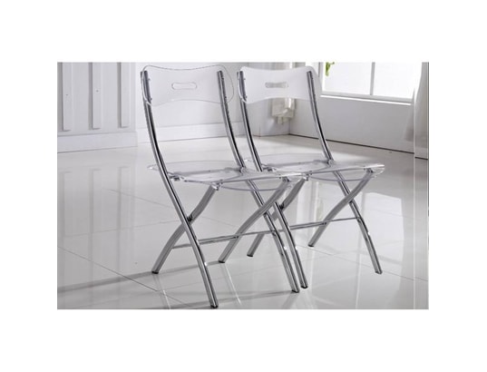 Lot de 2 chaises pliantes WIDOW en polycarbonate transparent