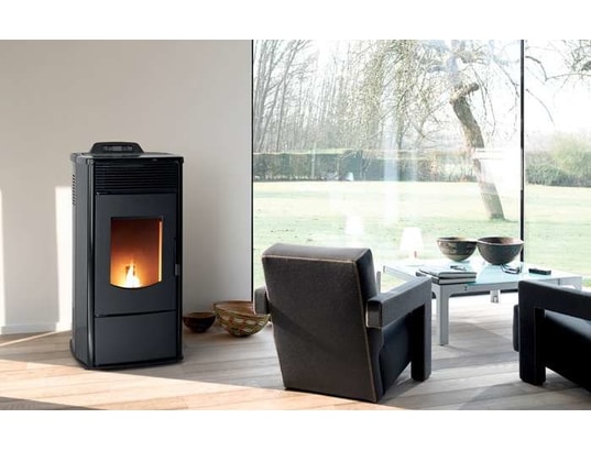 poêle à bois 7kw noir - silverceram7 SUPRA Pas Cher | UBALDI.com
