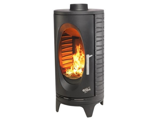 Poêle à Bois Godin Coggia 9kW - Fonte, Noir, Classe A, Neuf Sous Emballage