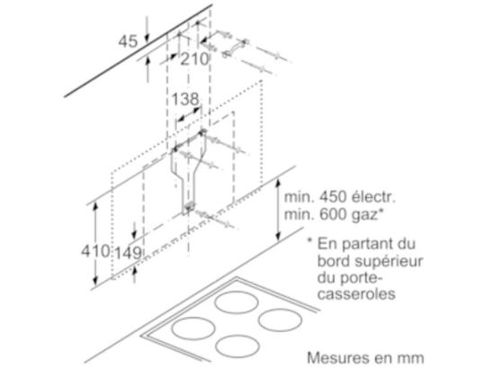 Hotte décorative murale SIEMENS LC97FQP60 IQ500 Moteur induction IQDrive