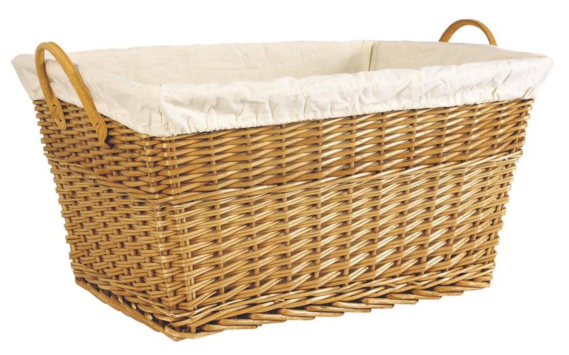 Panier Linge En Osier Clair Avec Doublure En Coton X X Cm Pegane Pegane