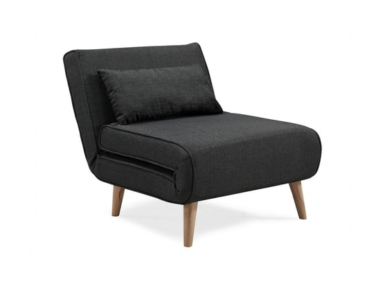 Maora Fauteuil Convertible En Tissu Gris Anthracite