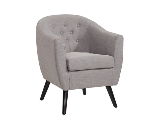 Fauteuil Scandinave Tissu Gris Riska 55 1 Avis