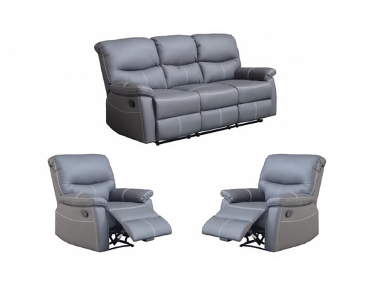 Dina Ensemble Canapé Relax Gris 311 Places Mobilier Deco