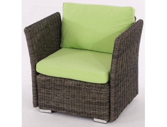 Fauteuil De Jardin Sienne Poly Rotin Gris Naturel Avec Des