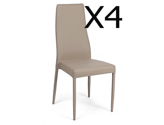 PEGANE Lot de 4 chaises en fer coloris taupe Dim : L44 x P 44 x H 99 cm PEGANE MA 82CA493LOTD V6FEF PEGANE Lot de 4 chaises en fer coloris taupe Dim : L44 x P 44 x H 99 cm PEGANE MA 82CA493LOTD V6FEF