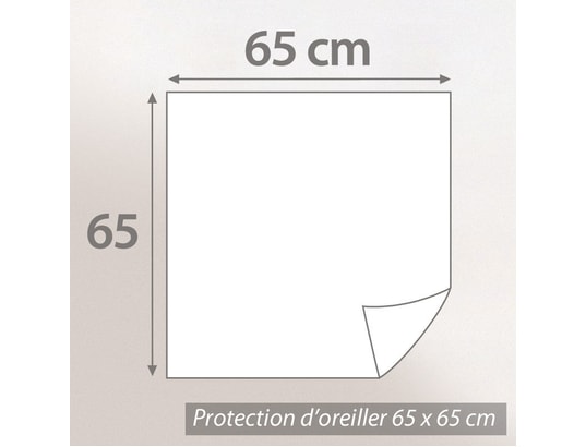 Housse de protection d'oreiller imperméable 60x60 cm avec zip ARNON  molleton 100% coton contrecollé polyuréthane LINNEA Pas Cher 