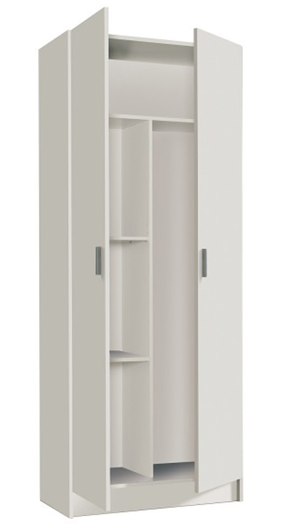 Armoire rangement nettoyage 2 portes en mélamine coloris blanc Dim