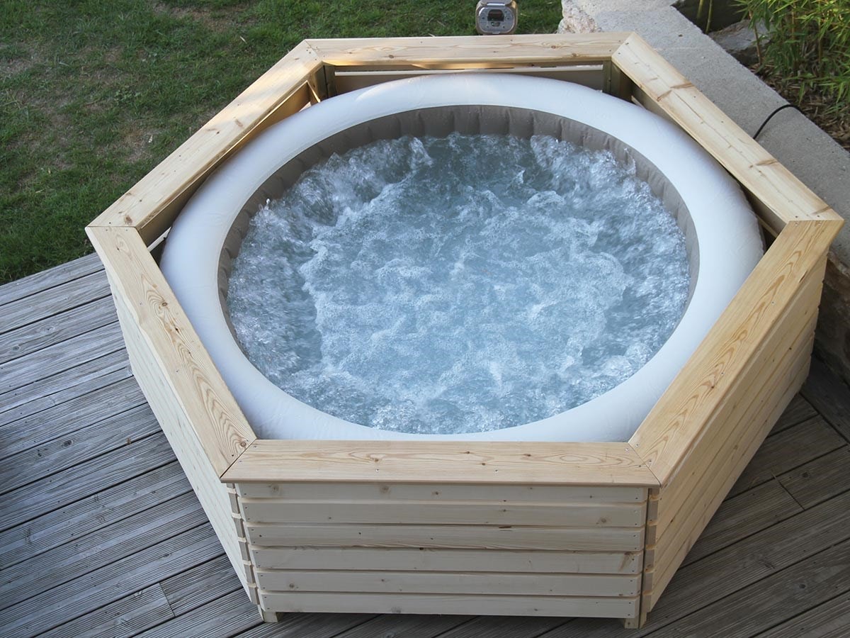 Habillage En Bois Spa Gonflable Intex Aquazendo Intex Pas Cher