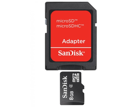 Carte mémoire 8 Go SANDISK Micro SDHC 8 Go + adaptateur SD Pas Cher 