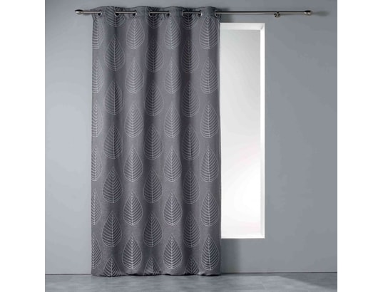 Rideau à Oeillets Mahe 140x260cm Gris Anthracite Douceur D