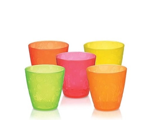 Lot Vintage 5 Gobelets Plastique + étui – Pour Voyage Ou Camping – Occasion