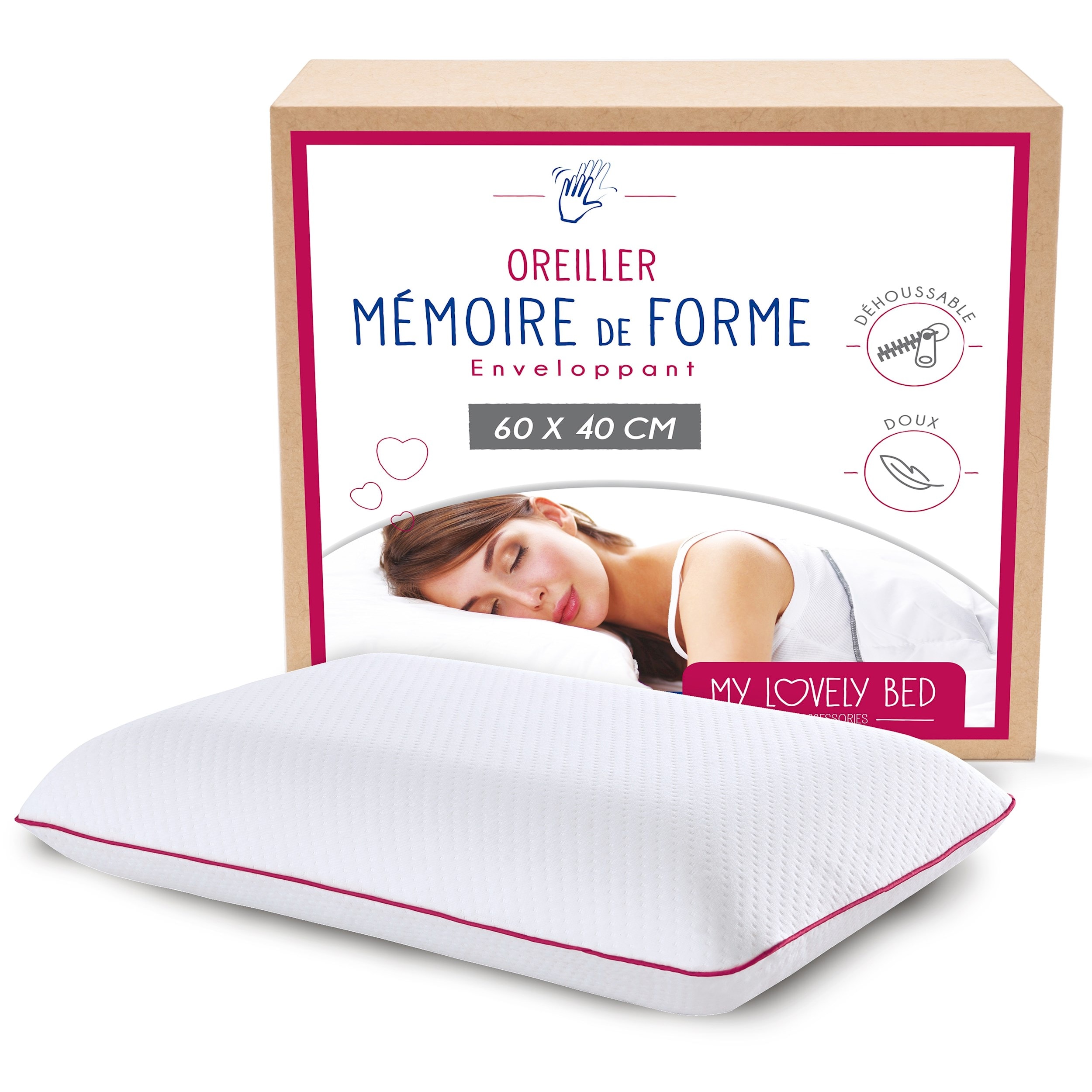 My Lovely Bed - Oreiller Mémoire de Forme 60x40 cm - Soutien ...