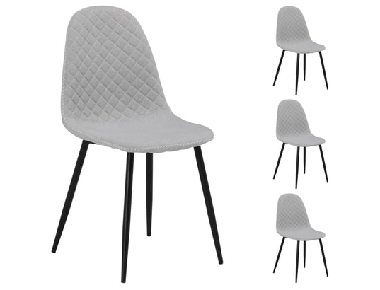 Lot De 4 Chaises Rena En Tissu Gris Clair Pour Salle à