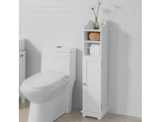 FRG177-W Support Papier Toilette Armoire Toilettes Porte Brosse WC