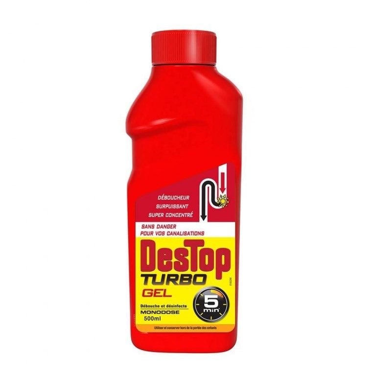 TBD - Déboucheur surpuissant - Destop Turbo - Gel - 500 ml - DESTOP