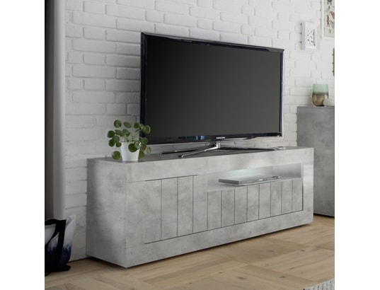 meuble tele gris beton