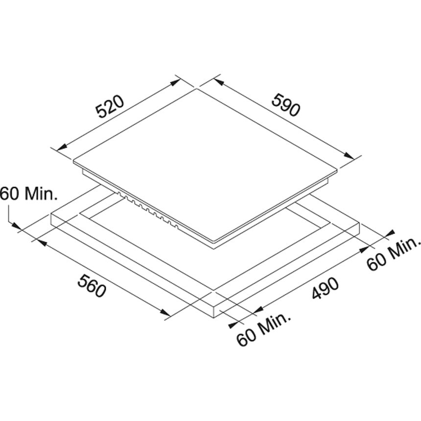 Table de cuisson Vitrocéramique Franke FHR 604 CT BK 4 Foyers Noir FRANKE