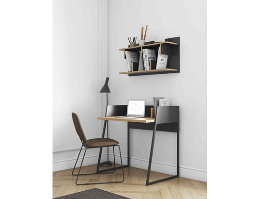 Bureau En Bois Imitation Chene Clair Et Noir Bu0012 Terre De Nuit Ma 69ca456bure 4dr8e Pas Cher Ubaldi Com